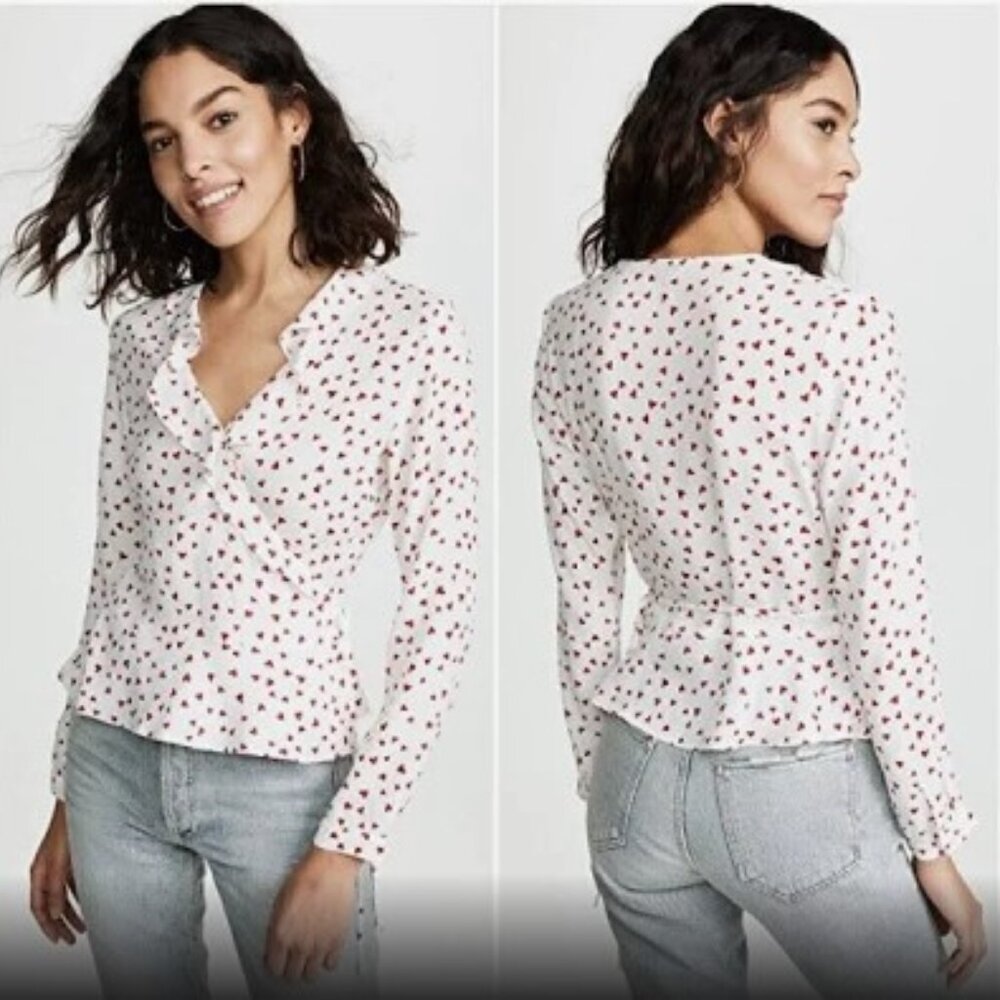 Rails Simone Smitten Heart Wrap Top Women's Size … - image 1